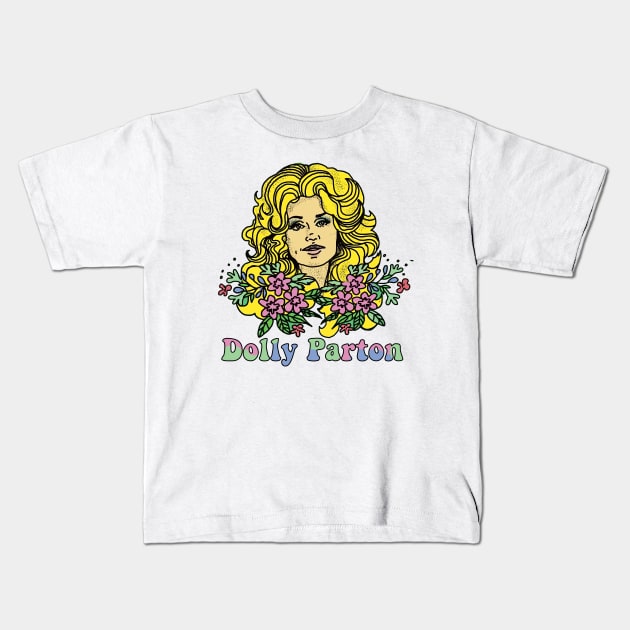 dolly parton full colours Kids T-Shirt by Mortensen